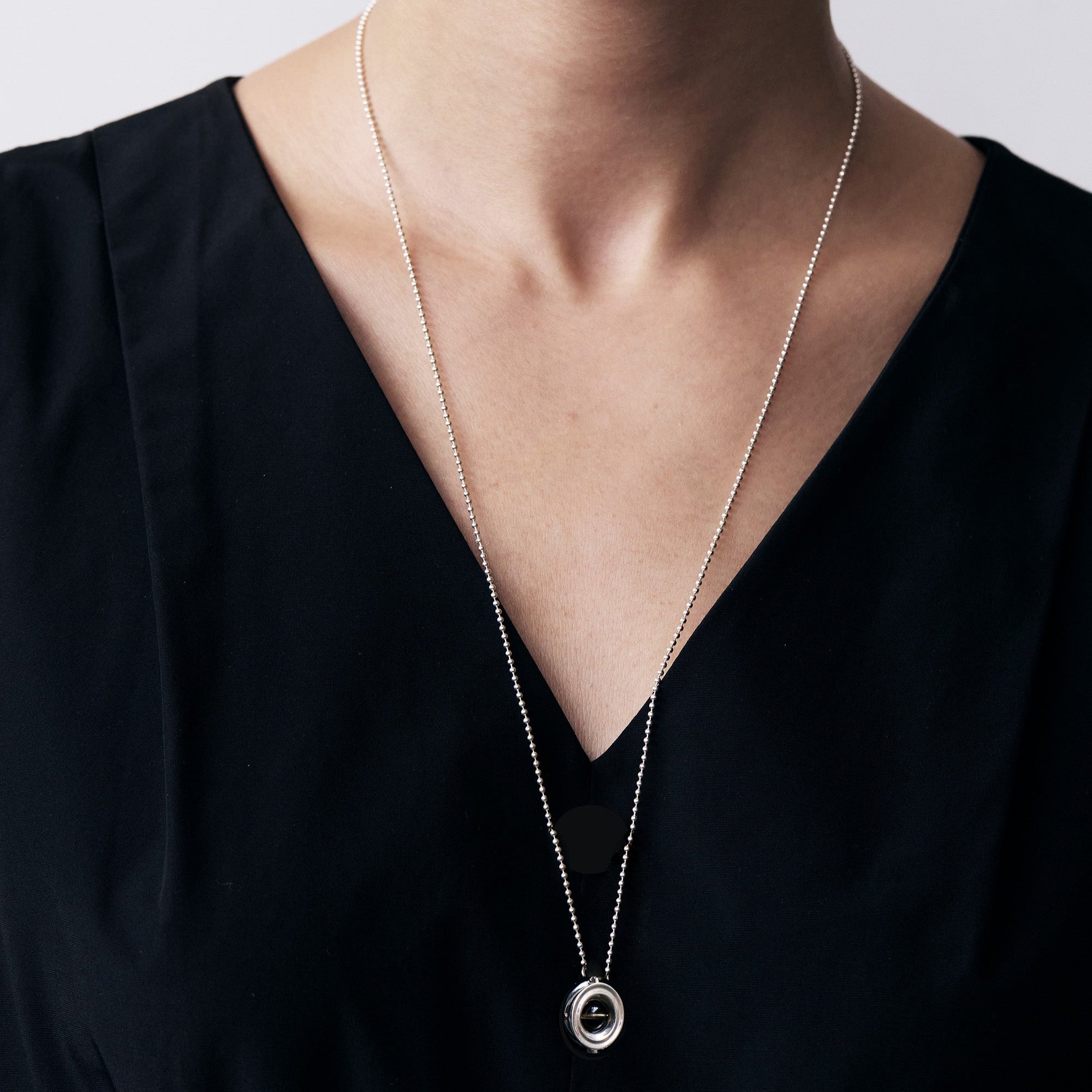 sumuk ink necklace｜天然石スモーキークォーツ｜ネックレス｜シルバー