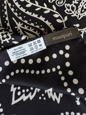 manipur スカーフ 88×88 カレイドバンダナ black