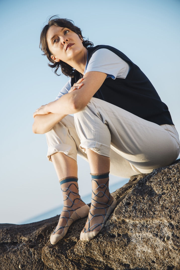 RIFLESSI BLEUE  Atelier St Eustach アトリエサンウスタッシュ ソックス