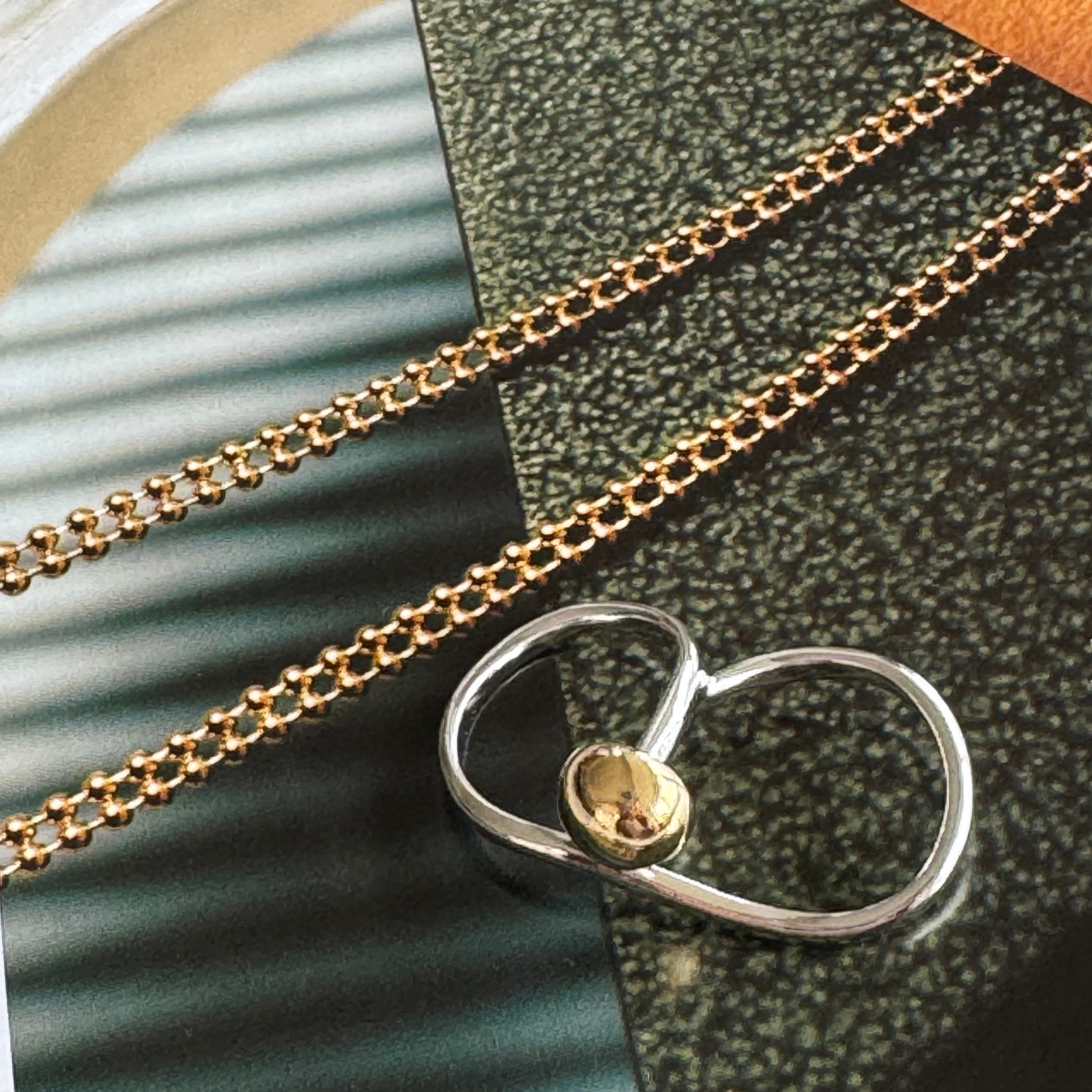 Wave Ball Double Ring｜メタルボール｜ダブルリング｜ミックスカラー