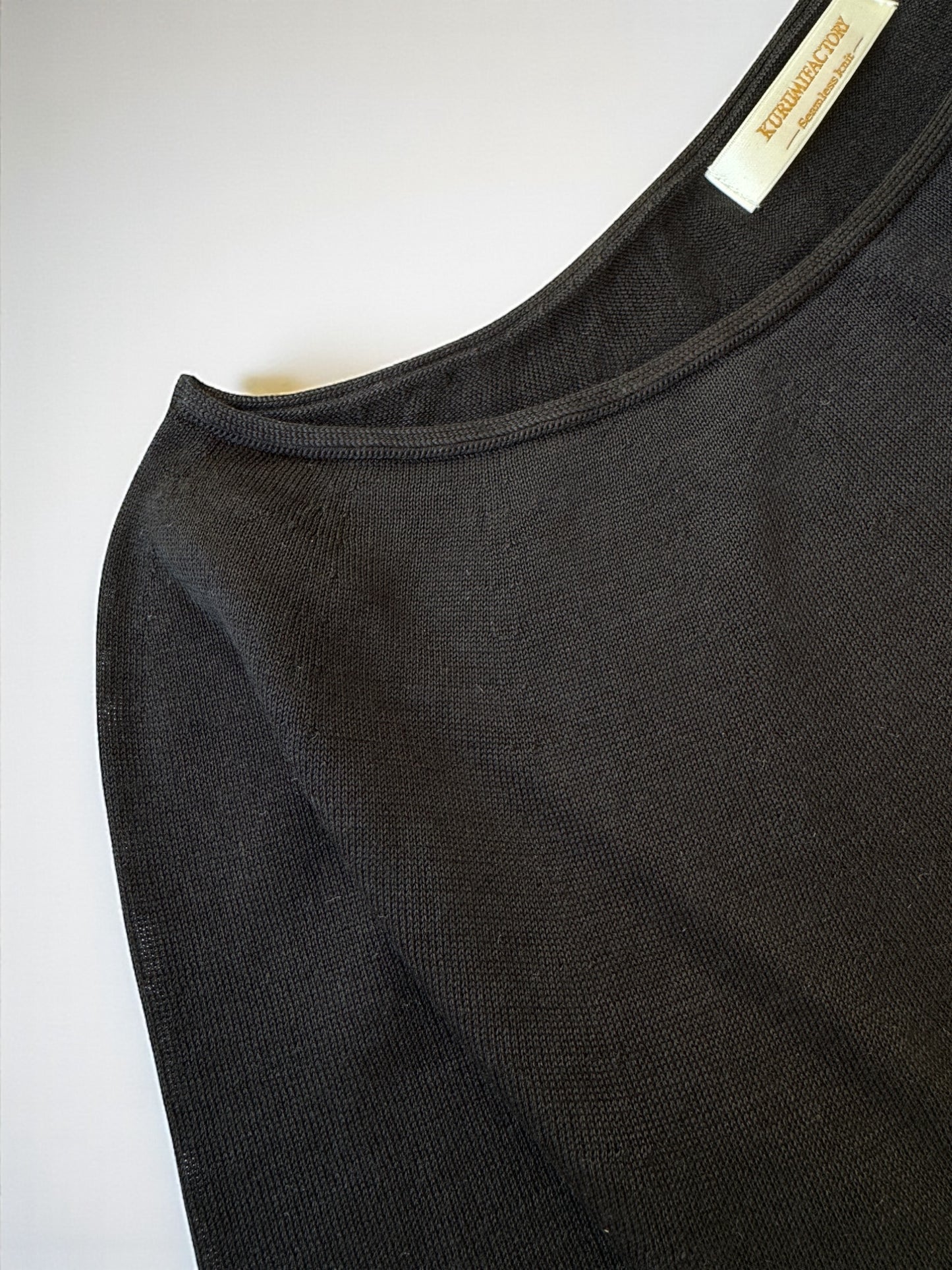 ウォッシャブルシルク 七分袖カットソー（ポートネック）