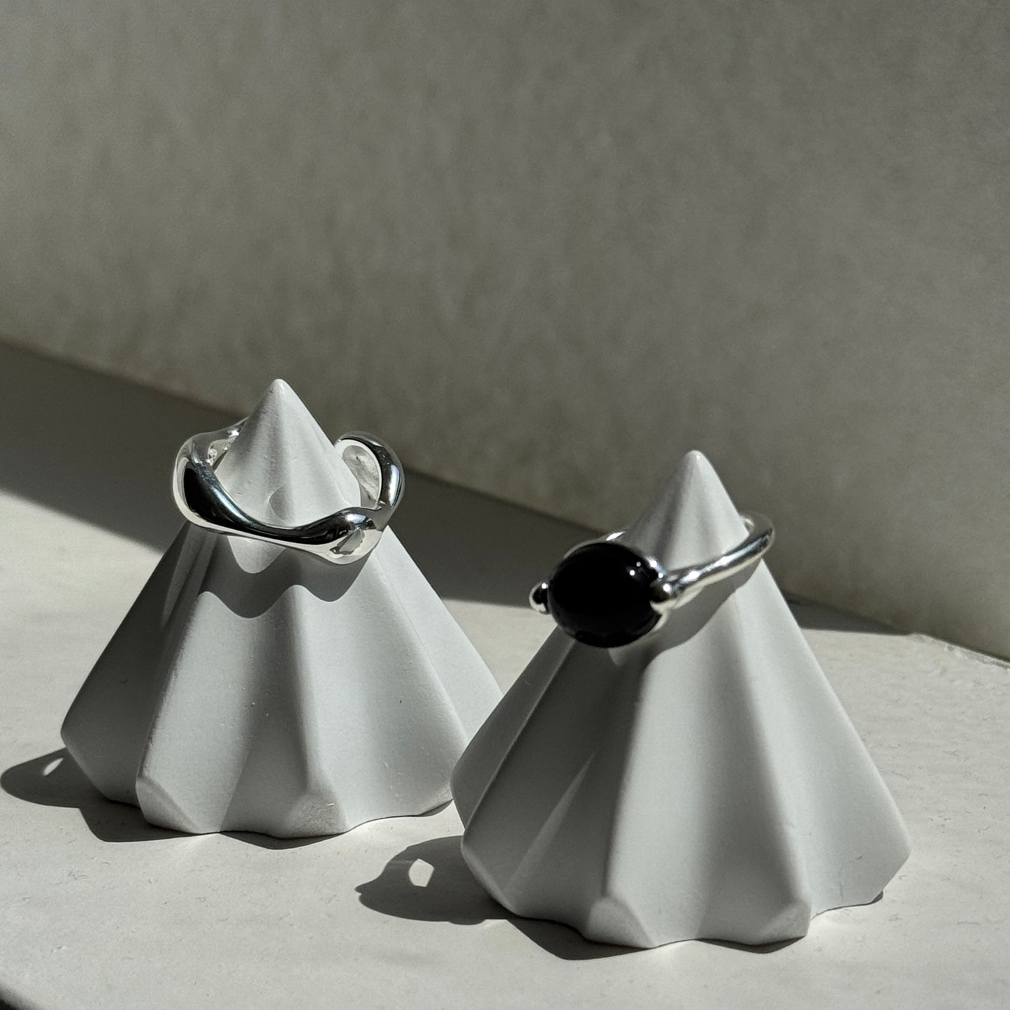 Black & Wave Silver Ring【set】ブラック＆ウェーブシルバーリング【セット】