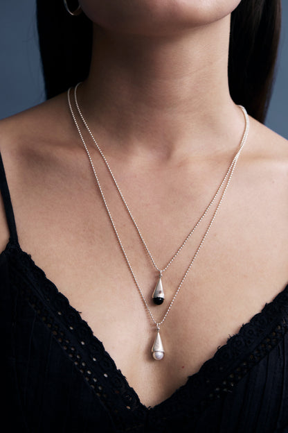 sumuk  ink drop necklace 【short_Black Onyx】