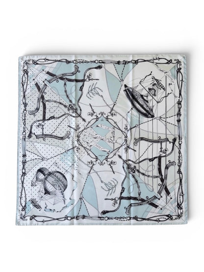 manipuri スカーフ 88×88 ビットバルーン grey