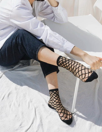 BROOKLYN BRIDGE ブラック　Atelier St Eustach アトリエサンウスタッシュ ソックス