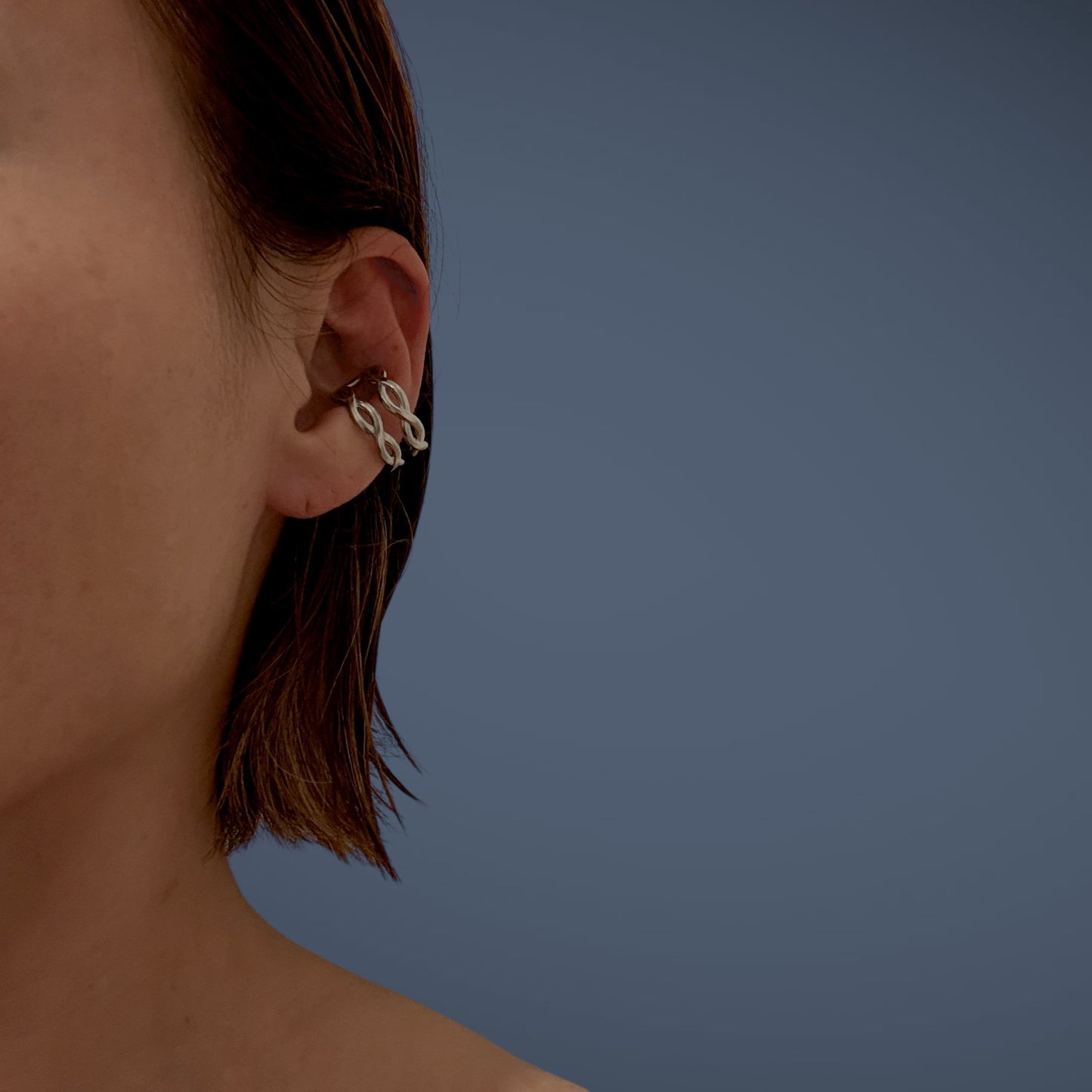 Double Flow Ring  ｜ダブルフローリング / イヤーカフ　2way 　金属アレルギー対応