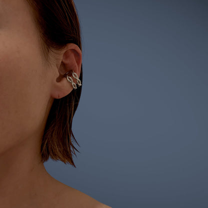 Double Flow Ring  ｜ダブルフローリング / イヤーカフ　2way 　金属アレルギー対応