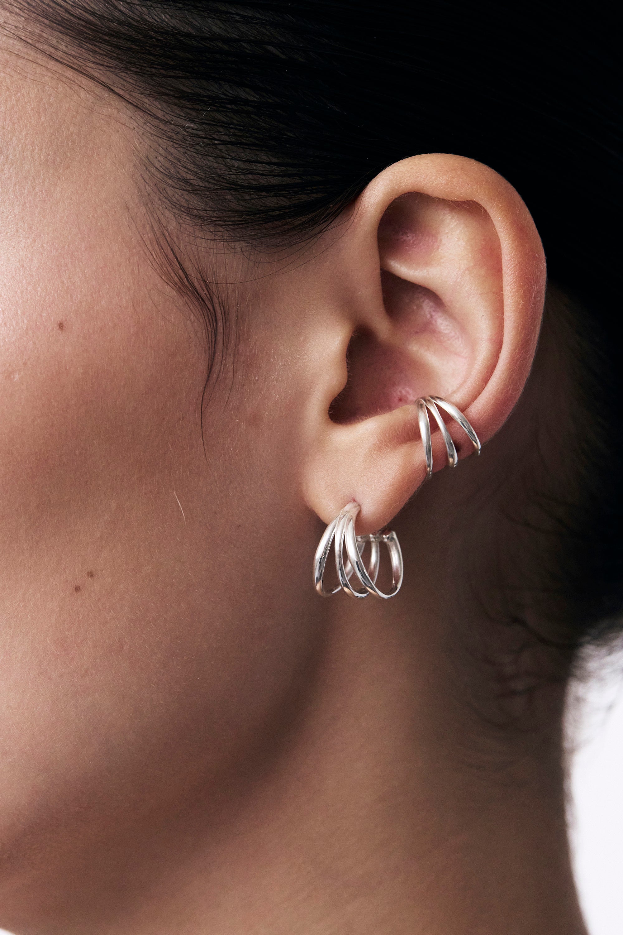 sumuk line small pierce｜シルバー925ピアス｜水墨アートデザイン