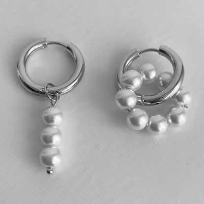 Asymmetry Perl Hoop Pierce　アシンメトリーパールフープピアス