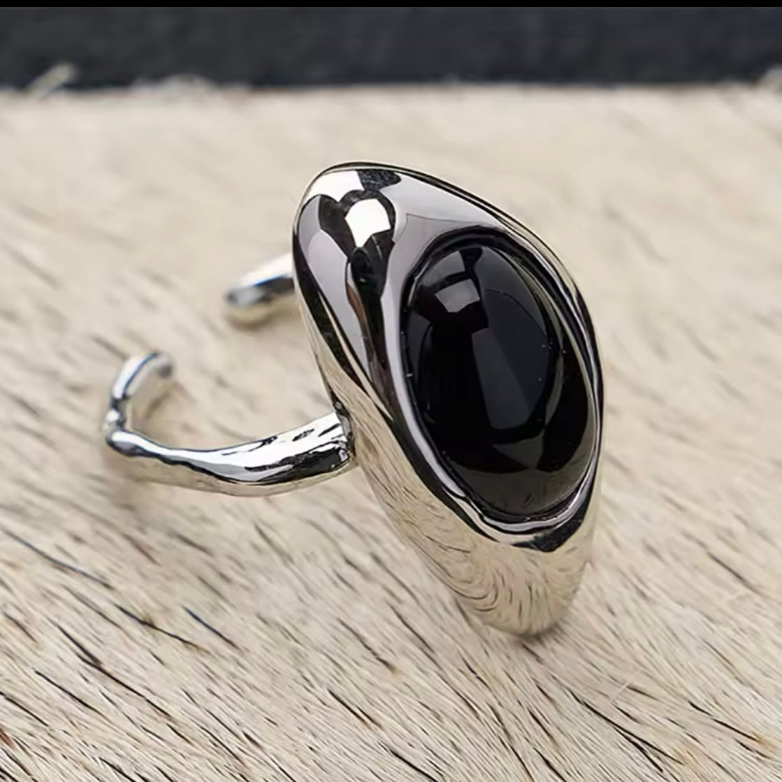 Black Stone  Silver Ring　ブラックストーンシルバーリング
