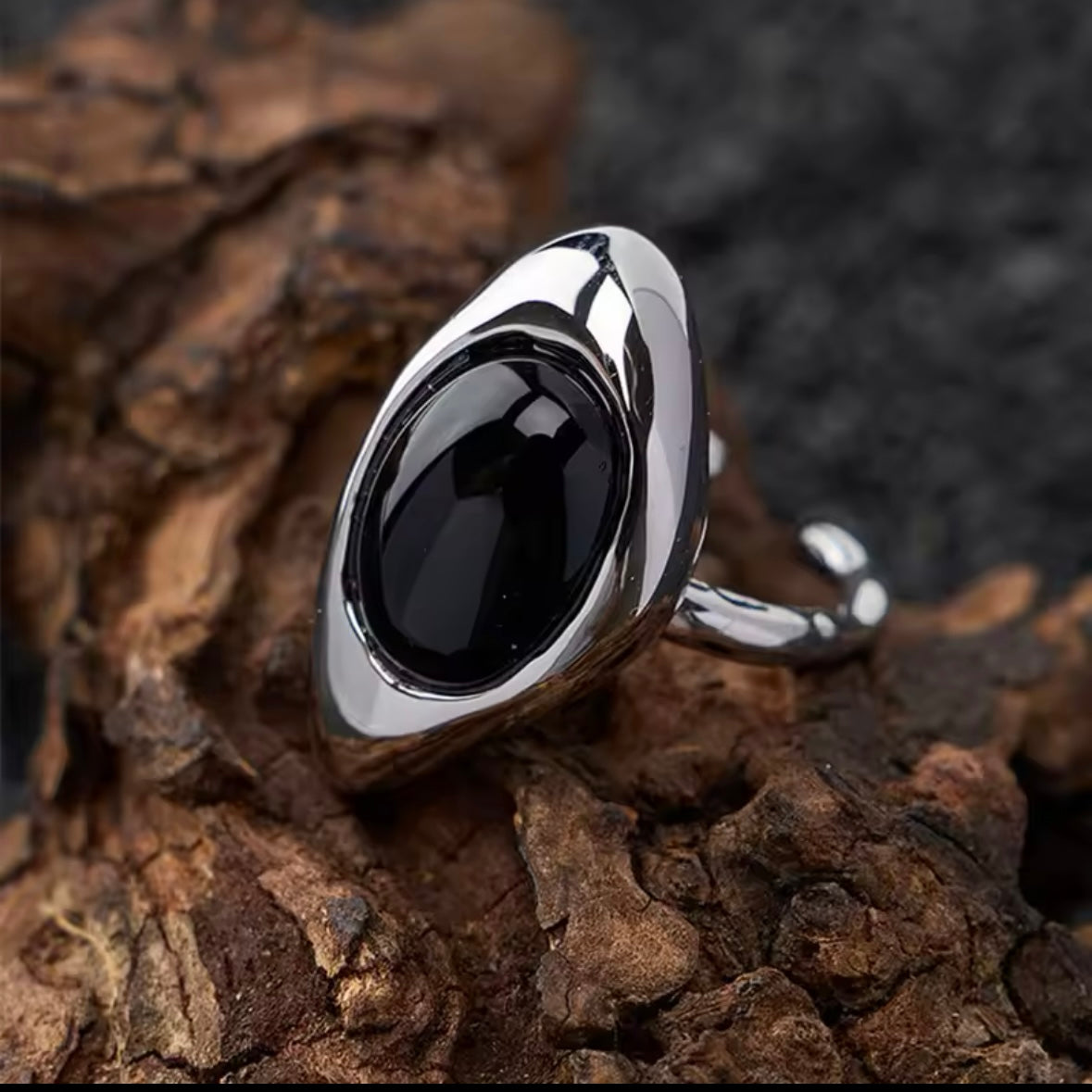 Black Stone  Silver Ring　ブラックストーンシルバーリング