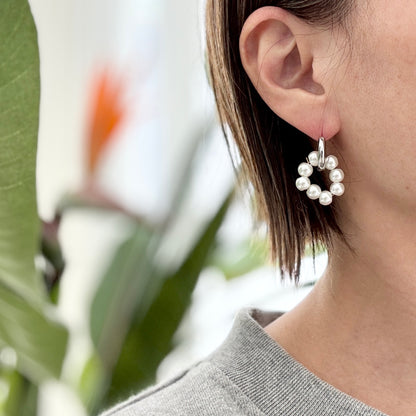 Asymmetry Perl Hoop Pierce　アシンメトリーパールフープピアス