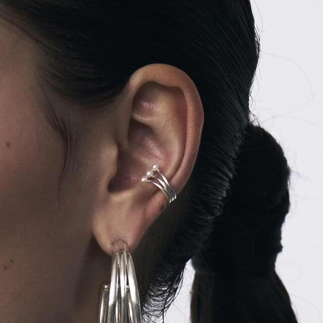 sumuk line pearl earcuff｜パールイヤーカフ｜シルバー925｜SHIMMER
