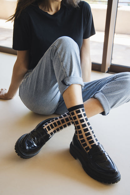 GINZA ブラック　Atelier St Eustach アトリエサンウスタッシュ ソックス