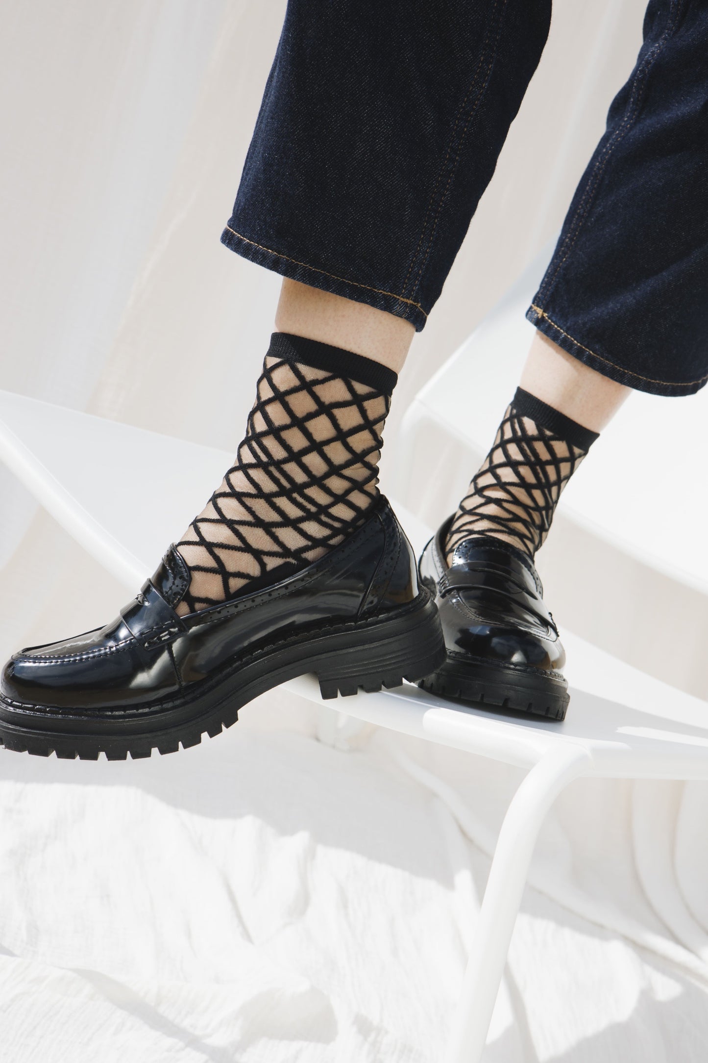 BROOKLYN BRIDGE ブラック　Atelier St Eustach アトリエサンウスタッシュ ソックス